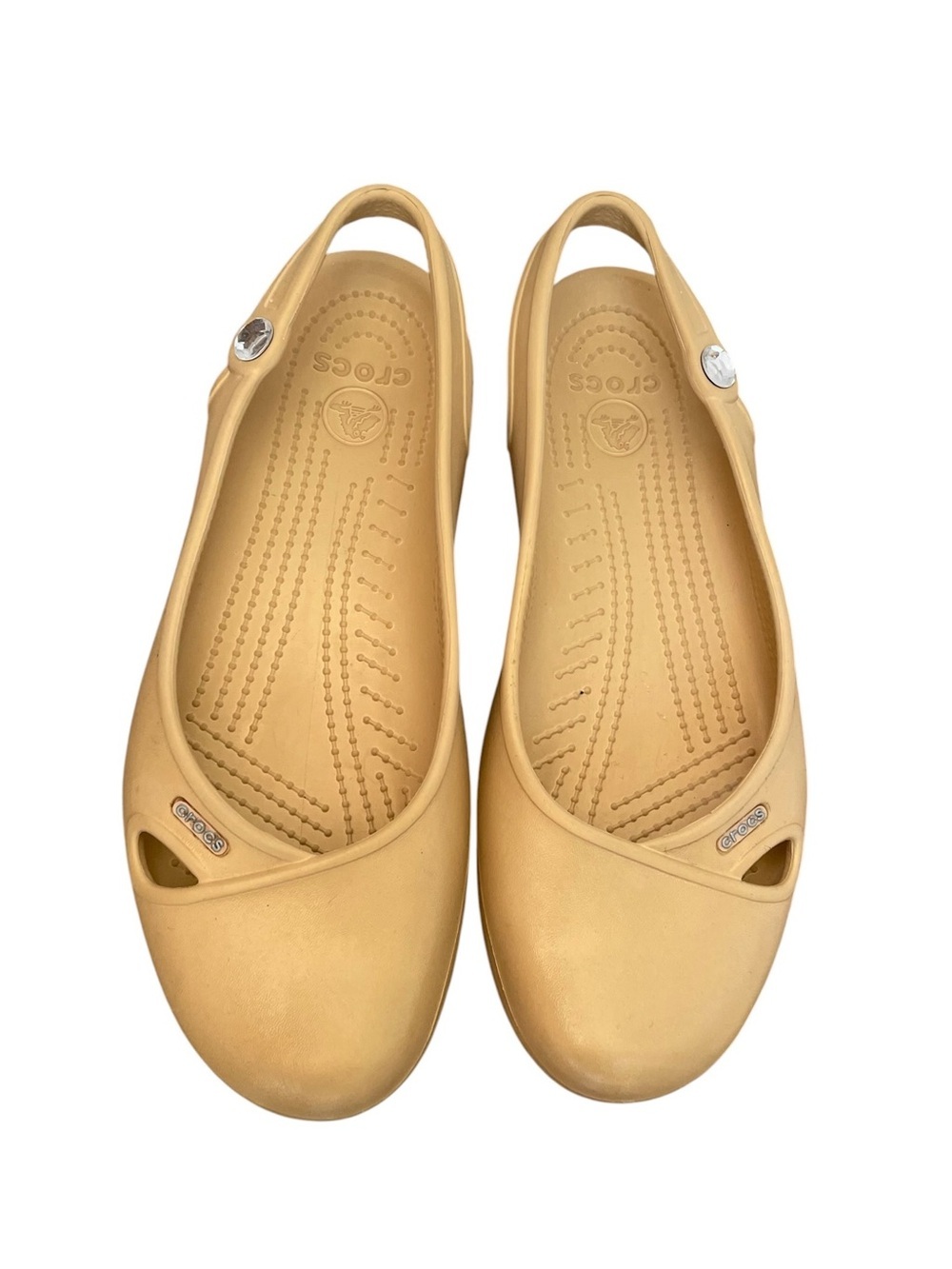 Crocs Women's Olivia Slingback Ballet Flats Shoes Gold Tan Yellow 9